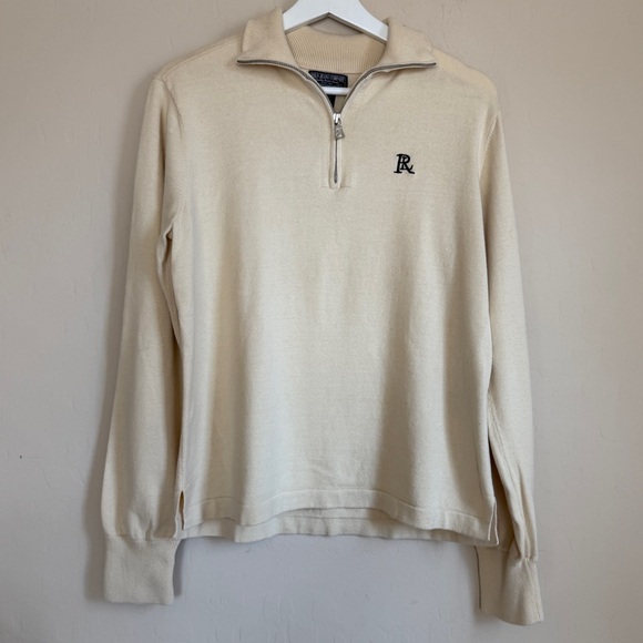 Polo Ralph Lauren Sweaters - Ralph Lauren Polo Butter Yellow Quarter Zip Sweater Preppy Academia Old Money L